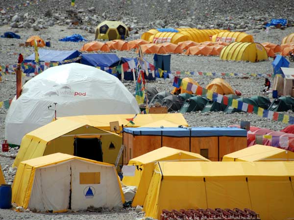 In 2007 base camp on the north side of Everest was a small tented town (Photo: Bunter Anson)
