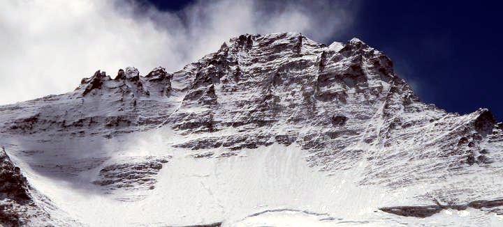 The West Face of Lhotse, also known as the Lhotse Face, from Camp 2 in the Western Cwm (Photo: Phil Crampton / Altitude Junkies)