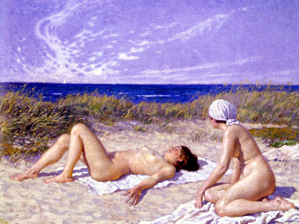 Gone are the days when sunbathing was just an innocent pleasure (Photo: "Sunbathing in the Dunes" by Paul Gustave Fischer)