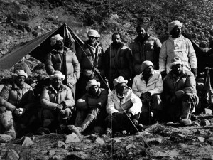 Members of the 1952 Swiss Everest expedition team. Dr Edouard Wyss-Dunant is second from left on the back row (Photo: Swiss Foundation for Alpine Research).