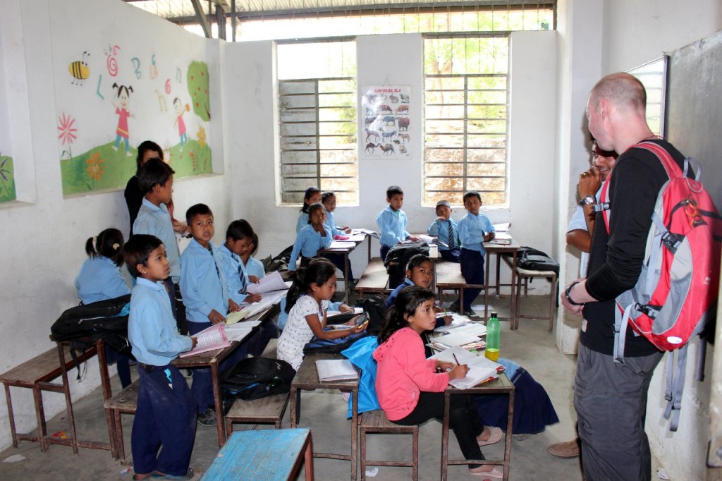 Here I am visiting Shree Buddha School, Tikka Bhairav, in the Kathmandu Valley (Photo: CHANCE)