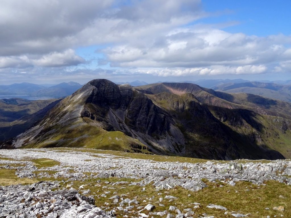 Stob Ban and Mullach nan Coirean from Sgurr an Iubhair