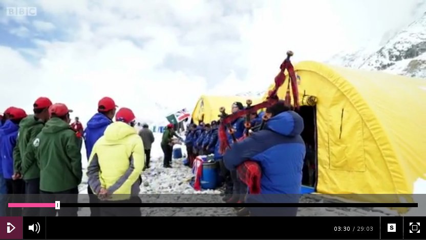 The Gurkha regiment of the British Army pays its respects to those who died in the avalanche last year by serenading them with bagpipes