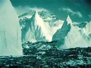 One of the many atmospheric shots of Everest seen between the ice pinnacles of the East Rongbuk Glacier (Photo: John Noel)