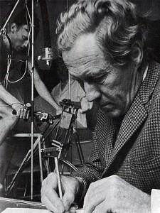 Pugh in the laboratory shed by the running track in Mexico City with the athlete Mike Turner on the exercise bike (Photo: Illustrated London News / Mary Evans)