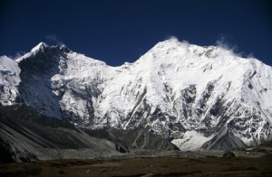Everest's Kangshung Face, with Lhotse on the left and the South Col between (Photo: Cathy O'Dowd)