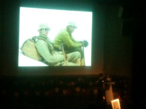 Leo Houlding and Conrad Anker in their period clothing