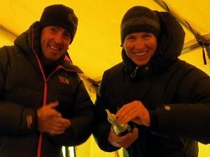 Phil Crampton and Samuli Mansikka at base camp on Ganesh Himal (Photo: Robert Kay)