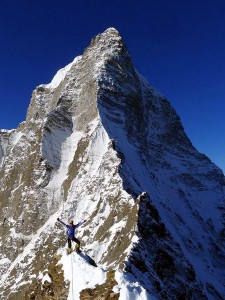 Paul Ramsden on the Prow of Shiva (Photo: Mick Fowler)