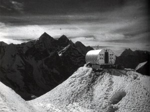 The Silver Hut on the Mingbo Glacier, Nepal, where Pugh and a team of scientists spent a winter carrying out research (Photo: Michael Gill)