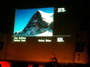 Ueli Steck talks about the North Face of the Eiger at the Royal Geographical Society in London